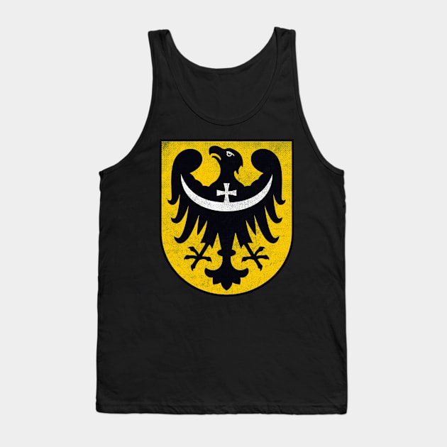 Poland / Lower Silesian Voivodeship / Faded Style Vintage Look Flag Design Tank Top by DankFutura